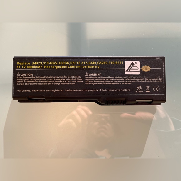 Rechargeable Lithium-Ion Laptop Battery 11.1V 6600mAh Replace U4873, 310-6322 - Picture 3 of 5